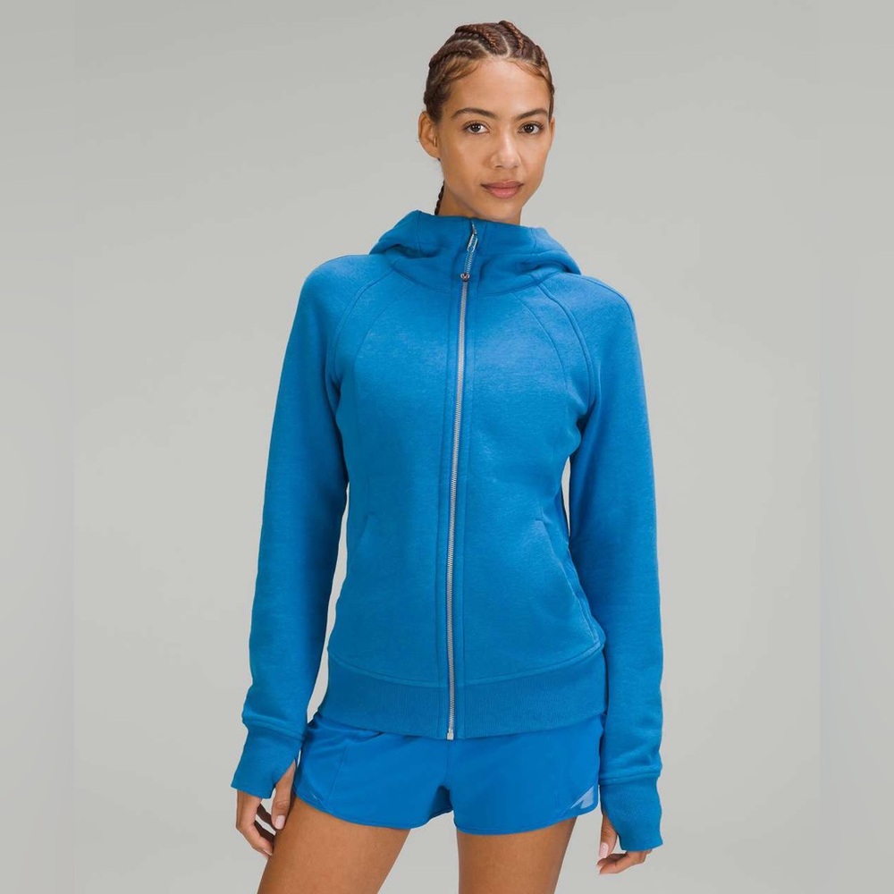 Lululemon Scuba Full Zip Hoodie – Heathered Poolside 💙 | Size 14